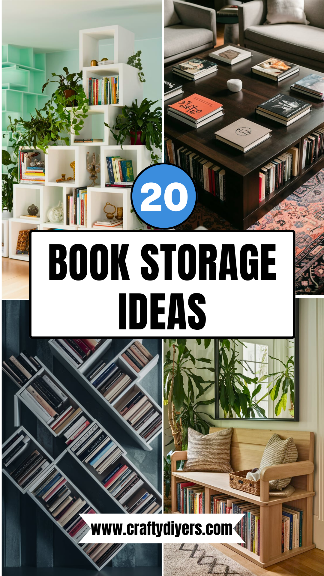 20 Book Storage Ideas [Easy To Copy] – craftydiyers.com