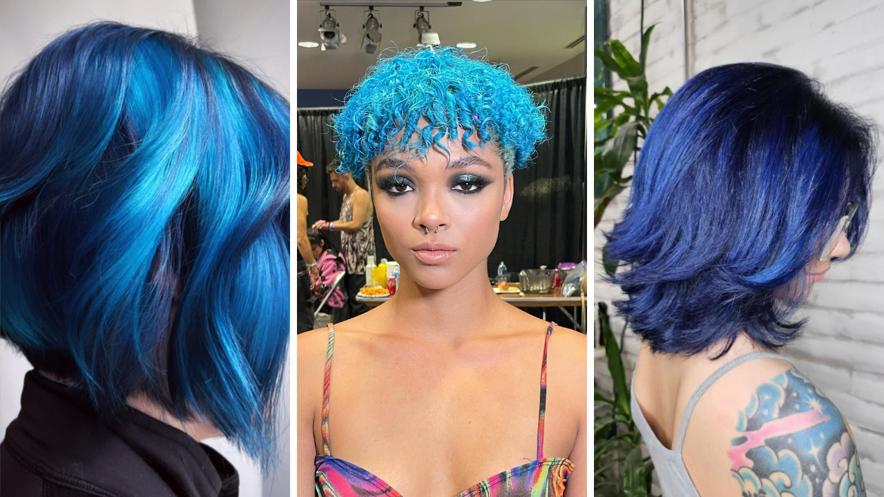 blue hair inspo short
